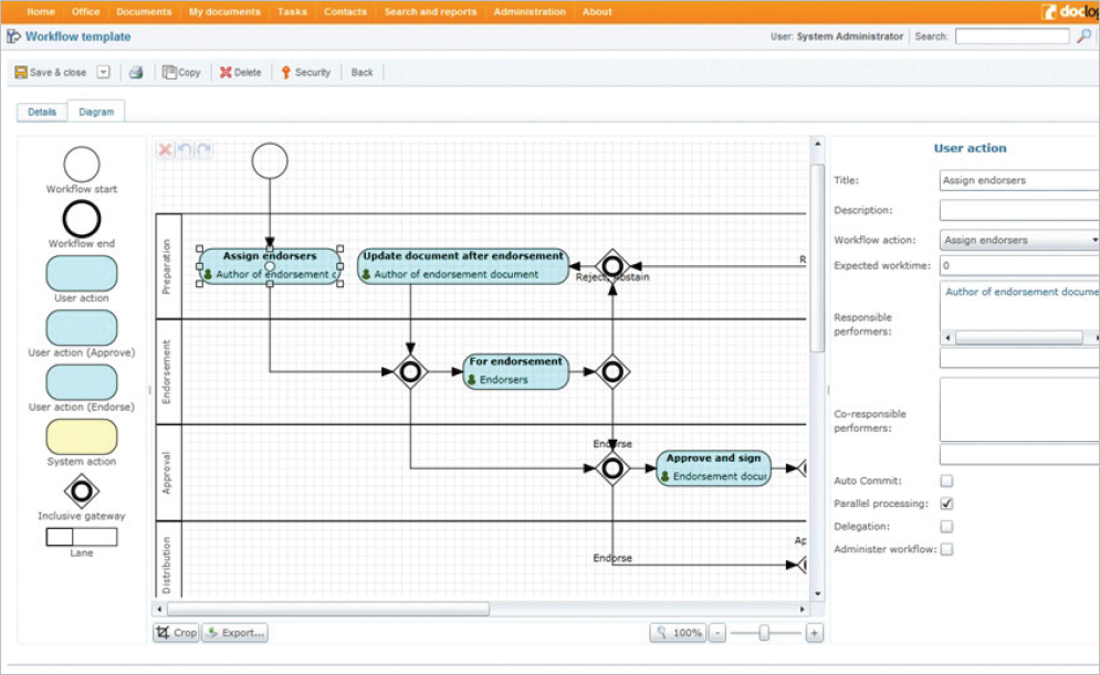 Process automation in DocLogix